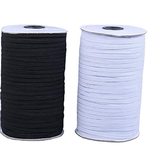 Event Decor 5mm Wide, White Elastic Ribbon for Sewing and Crafts - Spool of Elastic Flat Band for Clothing - Stretchy Cord for Skirts and Trousers Waistbands (10 Metres)