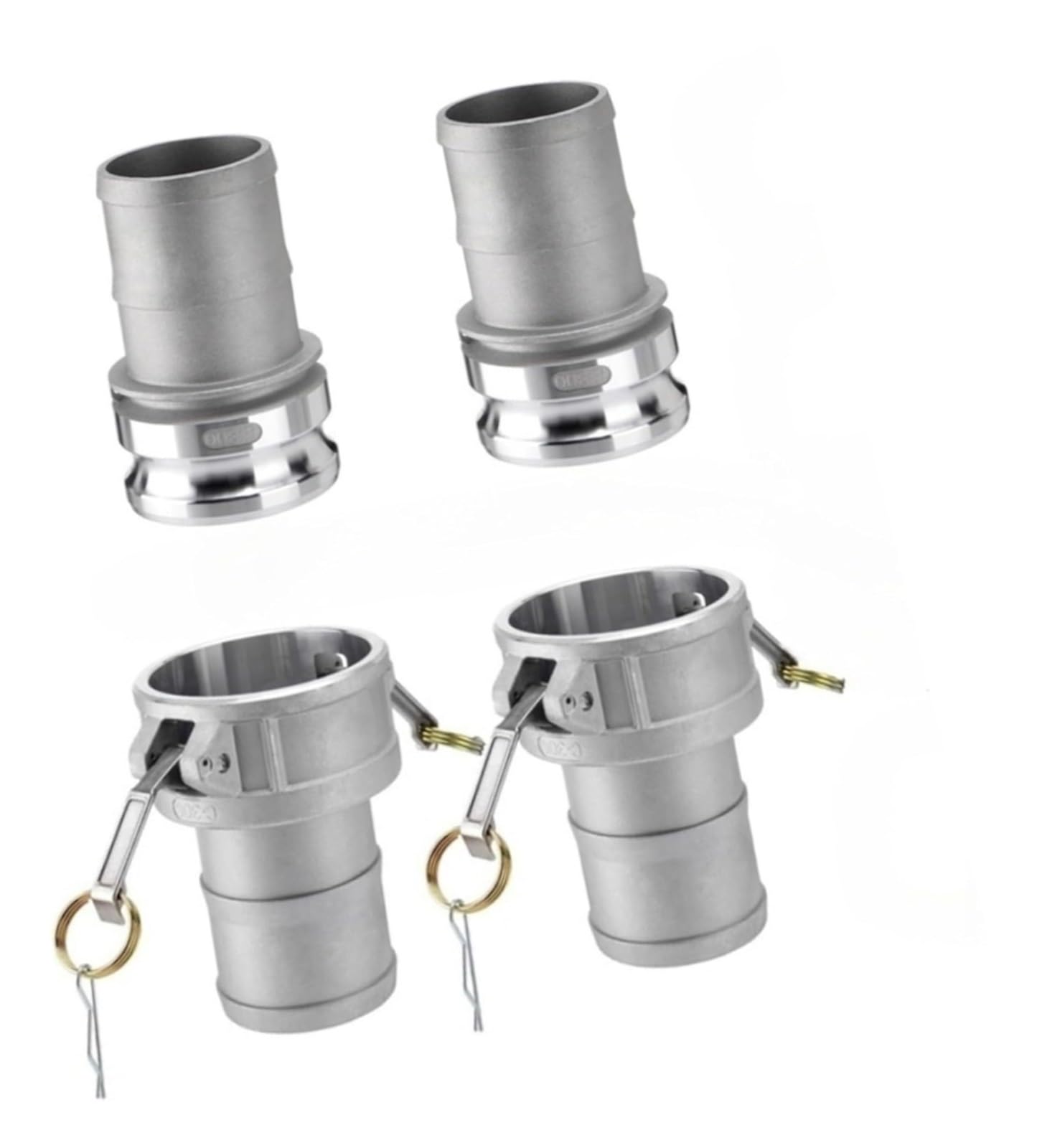 Juego de 2 accesorios de manguera Camlock de aluminio, acopladores de conexión rápida tipo A y tipo D, tamaños de 1/2 3/4 1 pulgada for construcción agrícola e industria(1)