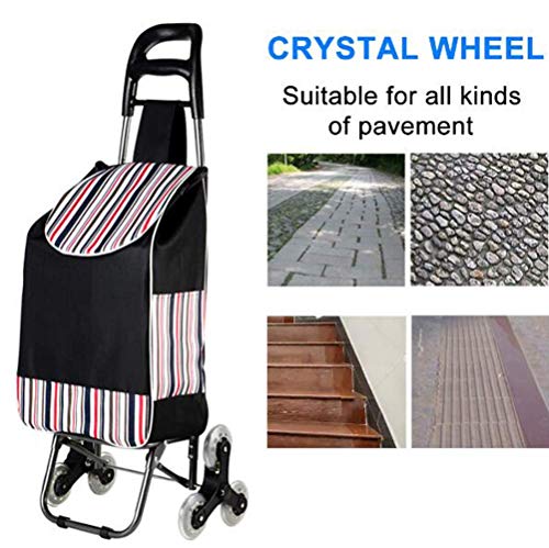 QHYTL Einkaufstrolley, Einkaufstrolley, zusammenklappbarer Einkaufswagen auf Rädern, großer und leichter Nutzwagen mit… – Bild 5