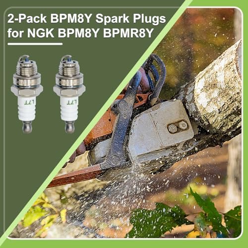 2-Pack BPM8Y Spark Plugs for NGK BPM8Y BPMR8Y, BPMR8Y Spark Plug Compatible with Echo SRM230 SRM 225 SRM210 Champion RCJ8Y Torch L8RTC, BPMR7A L7T Spark Plug Replaces for Echo A425000000 - 1