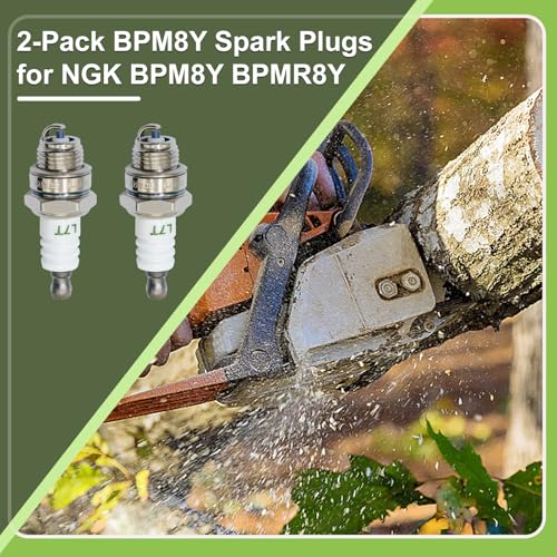 2-Pack BPM8Y Spark Plugs for NGK BPM8Y BPMR8Y, BPMR8Y Spark Plug Compatible with Echo SRM230 SRM 225 SRM210 Champion RCJ8Y Torch L8RTC, BPMR7A L7T Spark Plug Replaces for Echo A425000000