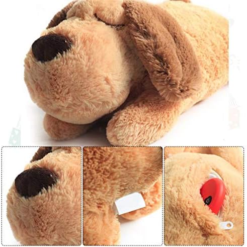 Puppy Heartbeat Toy - Puppy Snuggle Plush Toy with Heartbeat and Warmer Bag - Microwaveable Hot Toy - Puppy Behavioral Training Aid Toy - Pet Anxiety Relief Sleep Aid Plush Toy for Smart Dogs Cats