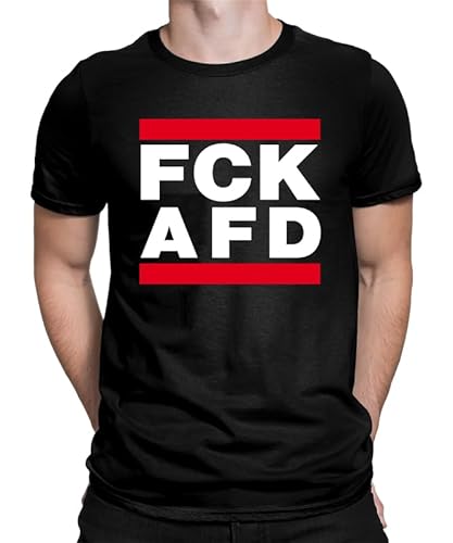 FCK AFD - Anti-AFD Demo-Shirt Widerstand Fuck AFD Tshirt Politik Klimaaktivist - Protest, Lustiges Homorvolles Design Umwelt Herren Männer T-Shirt