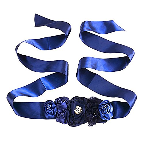 Bridal Sash Belts 3D Flower Decor for Wedding Bridesmaid Bride Dress Accessories