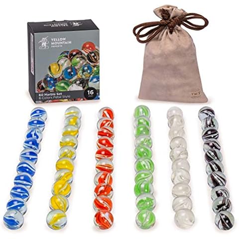 Yellow Mountain Imports 60-Piece Glass Marbles Cover