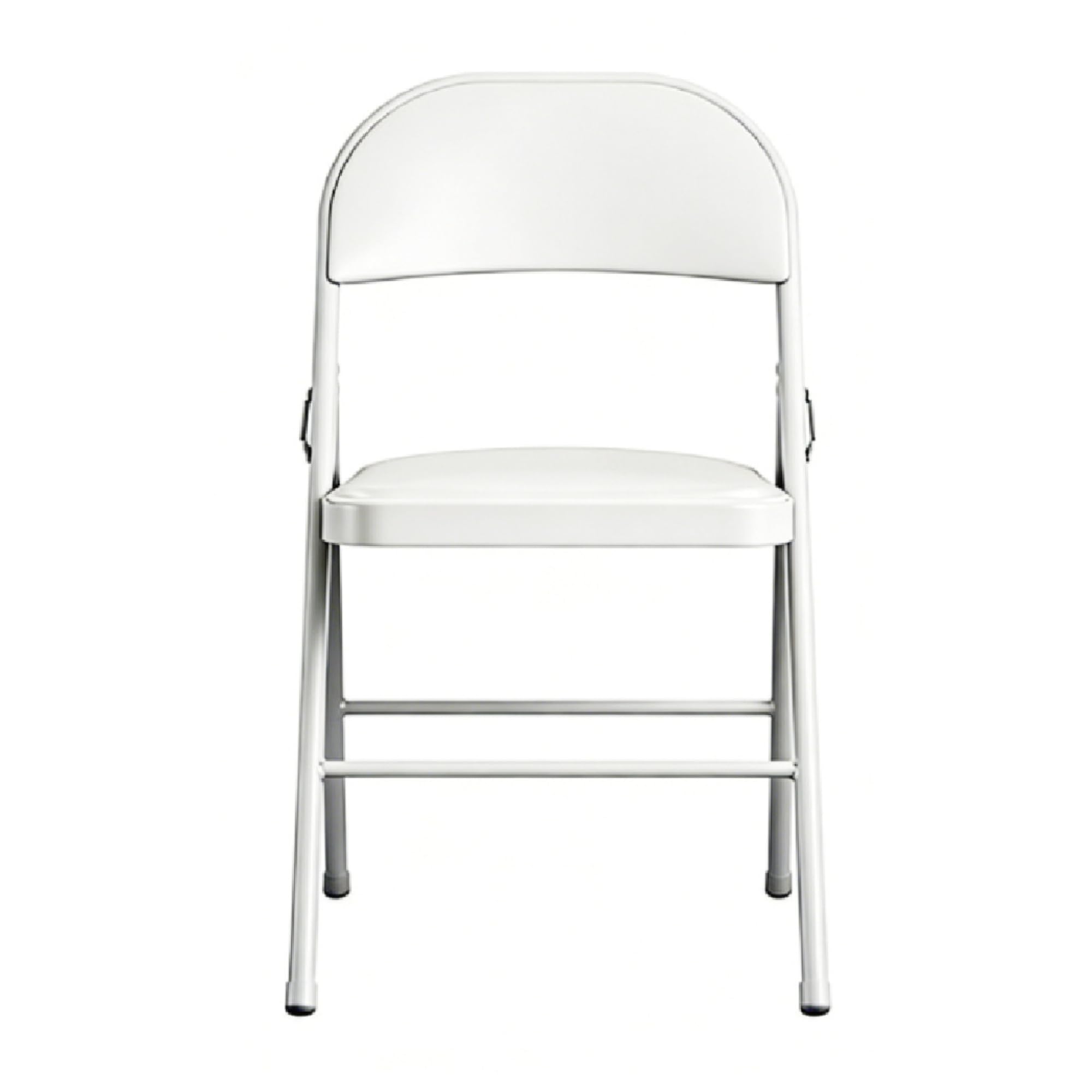 Pack 2 Sillas Blancas Plegables Premium con Asiento y Respaldo Acolchado en Polipiel PU - Estructura Metálica Reforzada para Eventos, Oficina y Hogar - Diseño Ergonómico y Cómodo (78x45x45 cm)