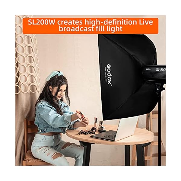 GODOX SL200W LED Video Leuchte 200W 5600K Video Licht Bowens Halterung Fotografie Fotostudio Videoaufnahme YouTube – Bild 6
