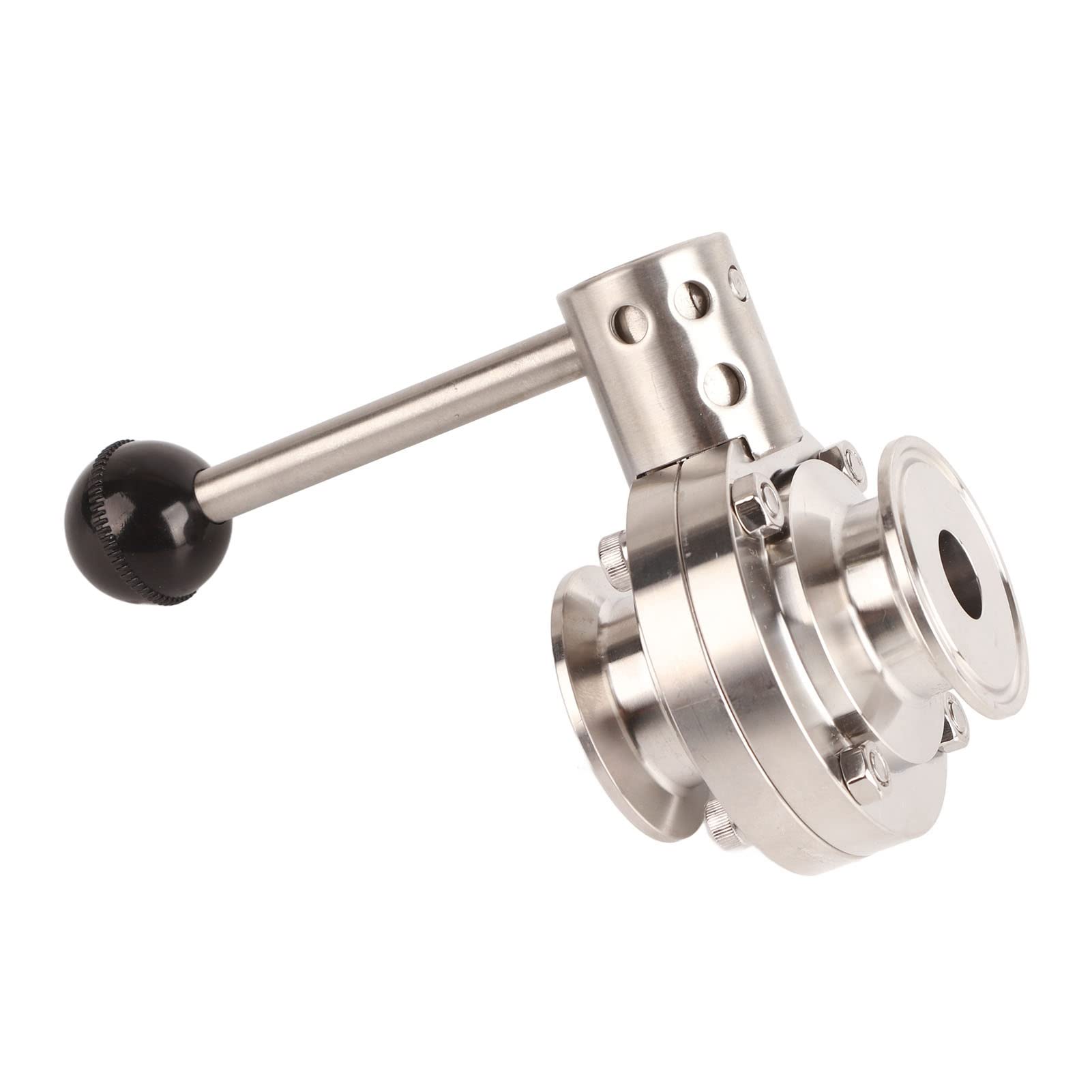 Respicefinem 32mm OD 126in Butterfly Tri Valve Made Of 304 Stainless Steel With Silicone Gasket Quick Connecting Sanitary Clamp Valve Suitable For Pharmaceutical Chemical Dairy (OD 25mm/0.98in)