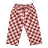 Generisch Baby, Kleinkind Mädchen Jungen Sommer Plaid Cropped Hosen Hosen Lose Beiläufige Mode Hosen (9-12 Months)