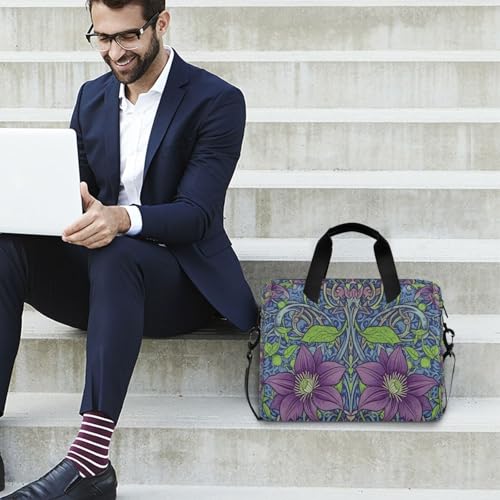 Funda para portátil 15-16 pulgadas patrón Clematis miniatura 3