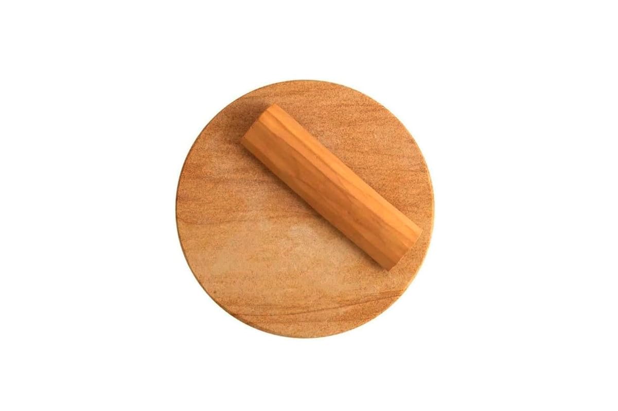 KC PRODUCTS® Natural Sandalwood (Chandan) Pata Board with Original Chandan Stick Sandalwood Rubbing Stone with Original Sandalwood Stick(Bord 5 inch Stick 40-50 gram