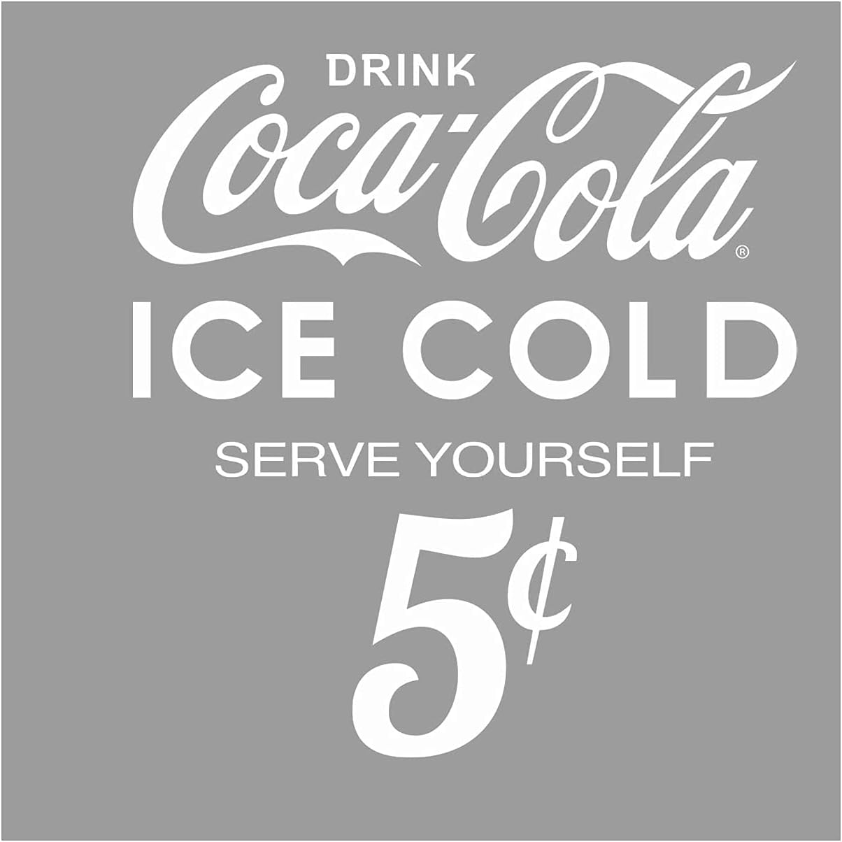 Retro Planet - Drink Coca Cola Ice Cold 5 Cents Cut Out Vinyl Sticker Set 16 in.