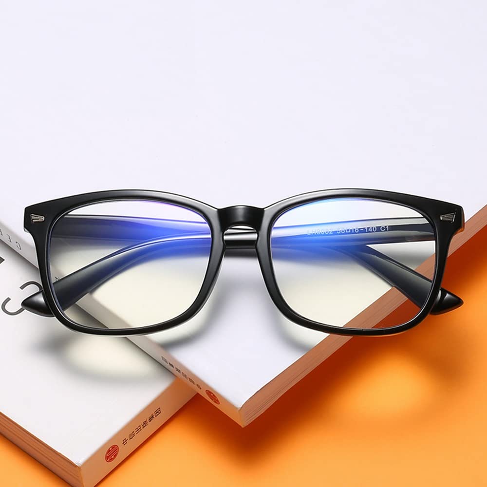 FREAZE Retro Lesehilfe Brillen Anti Blaulicht Lesebrille Anti Rays Computer Brille Für Damen Herren Fashion Brille Lesehilfe Ultraleicht 1.0X,1.5X 2 Stück (Color : Bright Black, Size : +1.5)