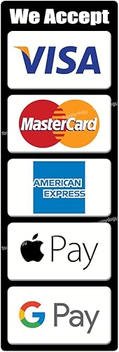 Aceptamos tarjetas de crédito, pago móvil y servicio de pago sin contacto, letrero de cajero POS, calcomanías impermeables compatibles con Visa,