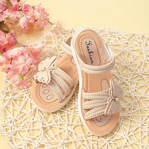 Infant Baby Girls Boys Child Sandals Summer Shoes Non Slip Soft Sole Butterfly Crib Shoes Princess (White, 2 Big Kids)4