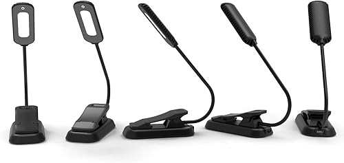 Miniatura 4 de ZYK Luz de libro, 12 LED USB recargable luz de lectura con 3 niveles de brillo para protección ocular lámpara de lectura nocturna