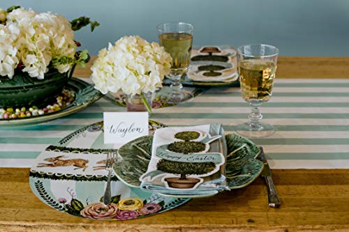Paper Placemats For Dining Table - Disposable Round Paper Placemats For Easter Spring - Easter Egg With Bunny Rabbit 12 Sheets - American Made #TOP4