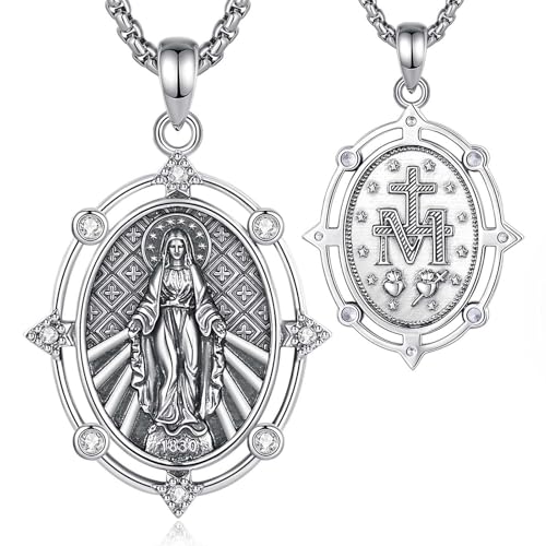 Collier Médaille Miraculeuse Vierge Marie, cadeau de communion et foi chrétienne