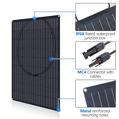 ETFE 100Watt Flexible Solar Panel 12 Volt Ultra Lightweight Semi