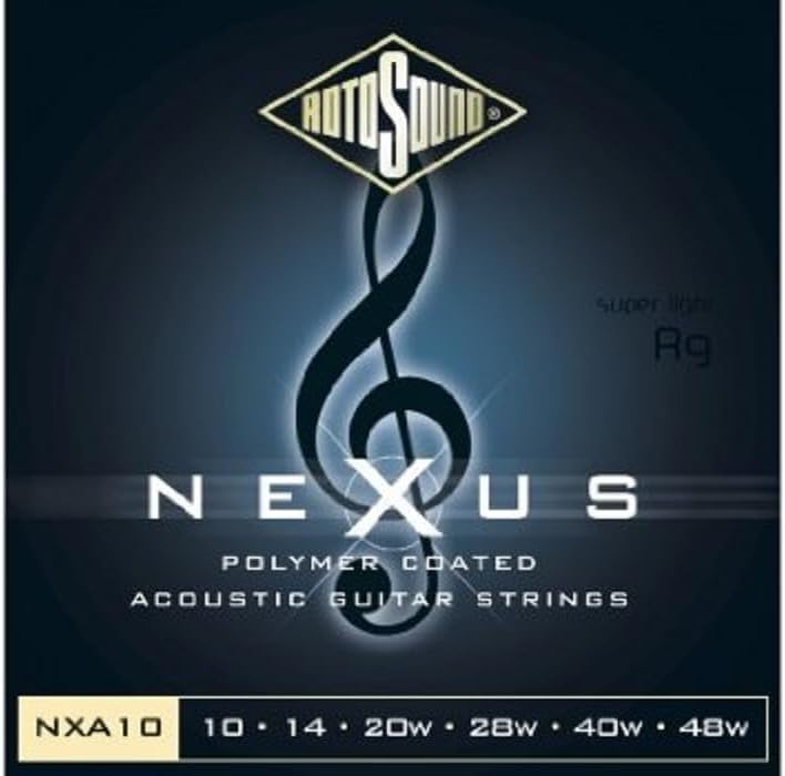 Rotosound NXA10 Nexus Coated Phoshor Broze Acoustic Guitar Strings (10 14 20 28 40 50)