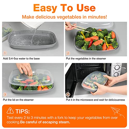 Microwave Vegetable Steamer Cook Fresh Vegetables And Fish In Minutes With Microwave Cooker,Bpa-Free Plastic,Ultimate Kitchen Companion For Healthy Eating #TOP3