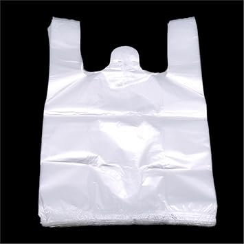 JIYAN T-shirt Bags 100 Count 9.45" x 14.56" Transparent Bags - Grocery, Shopping Bag, Restaurants, Convenience Store