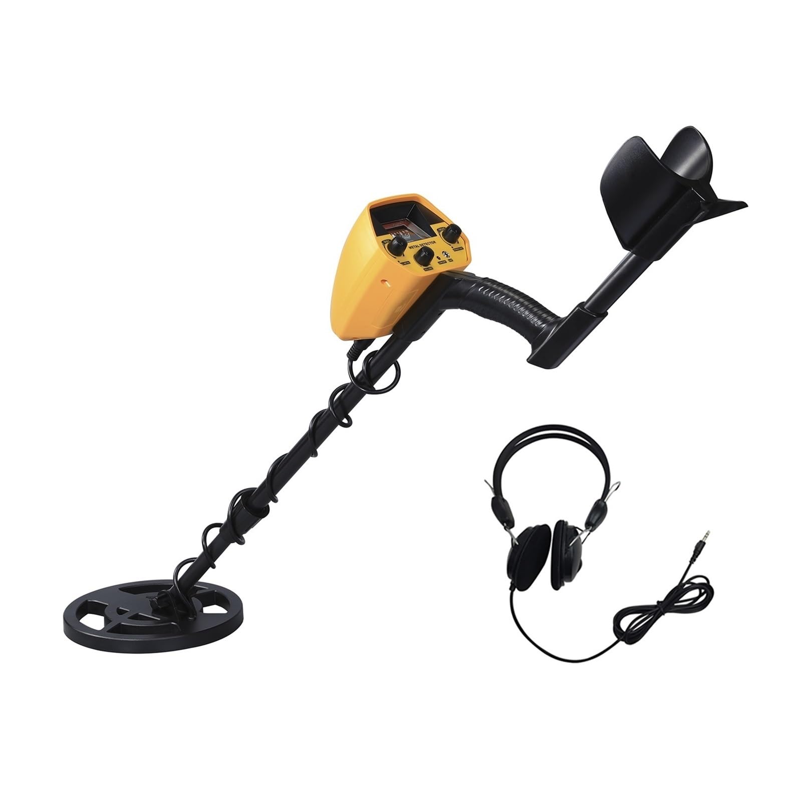 Regulowany trzon 7-calowy wodoodporny cewka metalowy dysk tryby z nakryciem głowy słuchawek do podziemnych monet relikwie(With headphone)