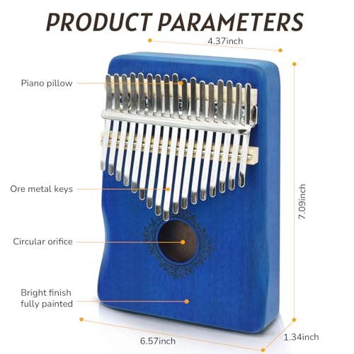 Image of Kalimba Thumb Piano 17 Key,Mbira Instrument,Musical Gift for Kids & Adults