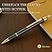 MCNTEIK Black Gel Pen With 24K Gold Finish, Fine lacquer work, Best Men's And Women's Gift Pen Set, Professional, ADMOK Black Refill, Smooth Writing, Executive, Office, Click, Nice Retractable Pens