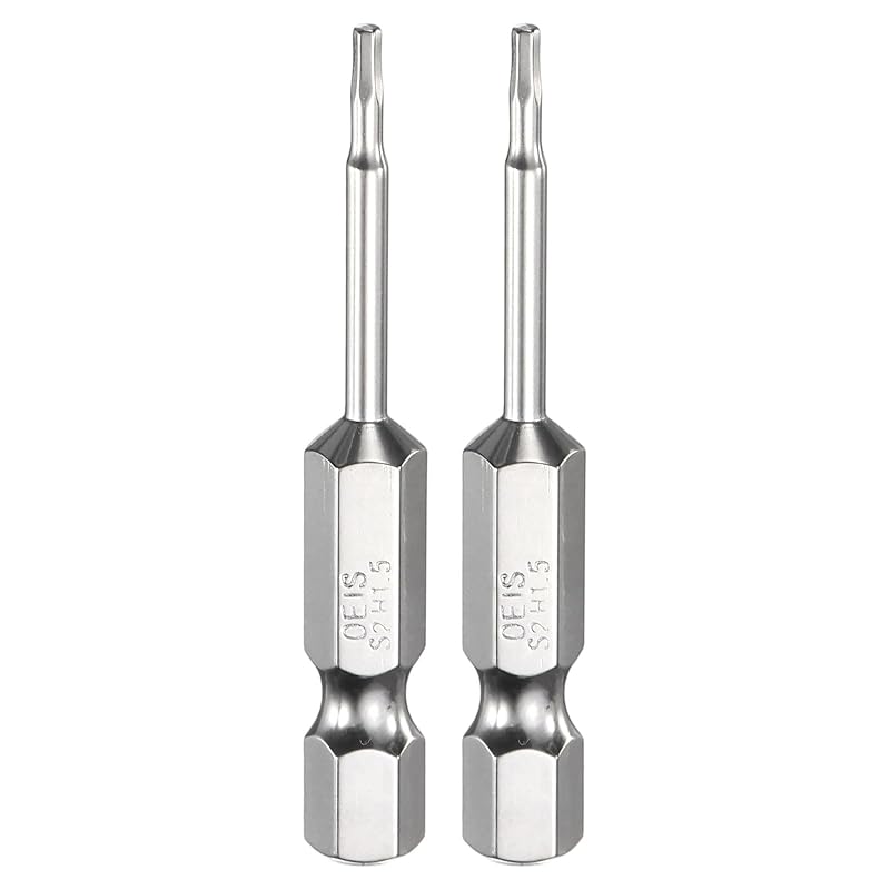 HARFINGTON Kit com 2 Pontas para Chave de Fenda Hexagonal H1.5 de 1,5 mm, Haste de 6,35 mm e 50 mm de Comprimento, Magnéticas