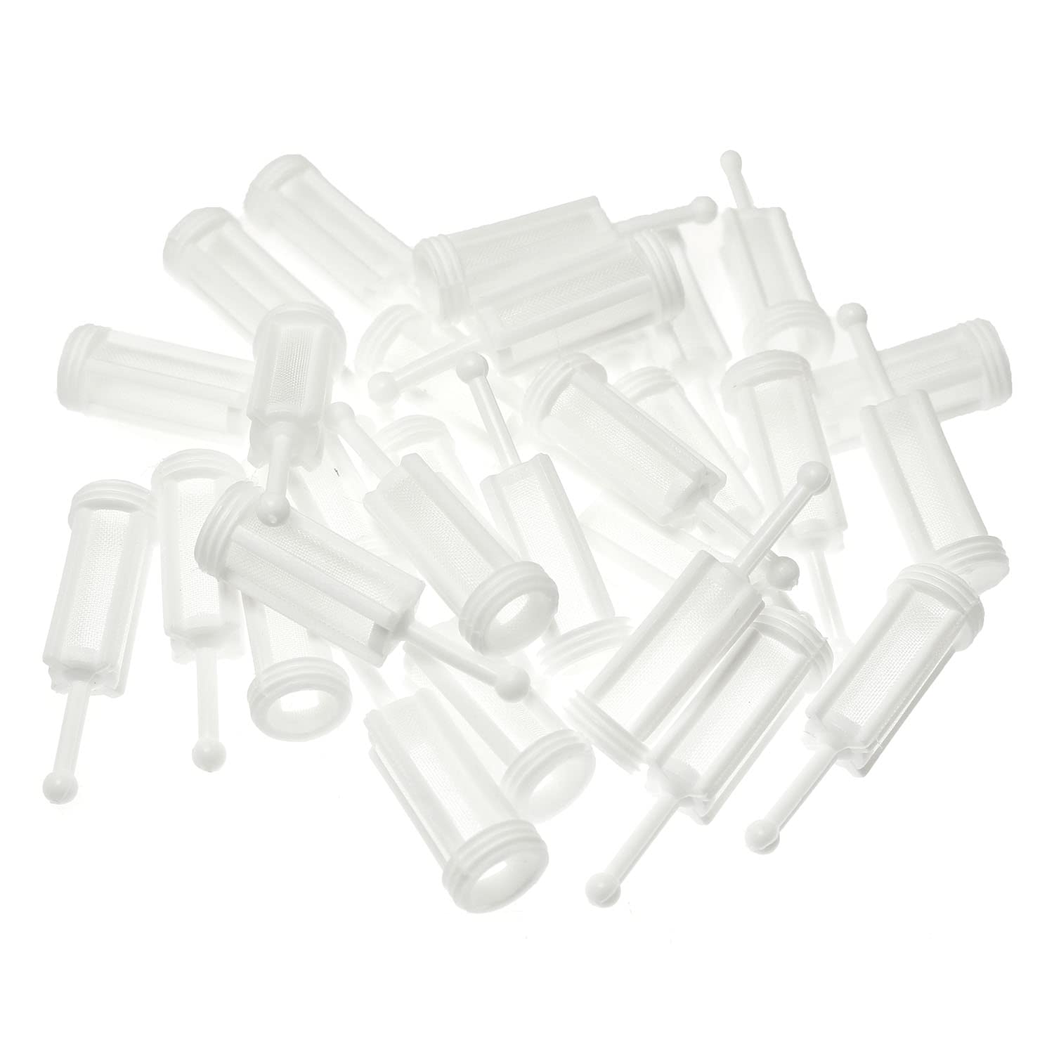 RLECS 30pcs Universal Spray Gun Filters Disposable HVLP Gravity Feed Paint Strainers Fine Mesh 40x11mm, White
