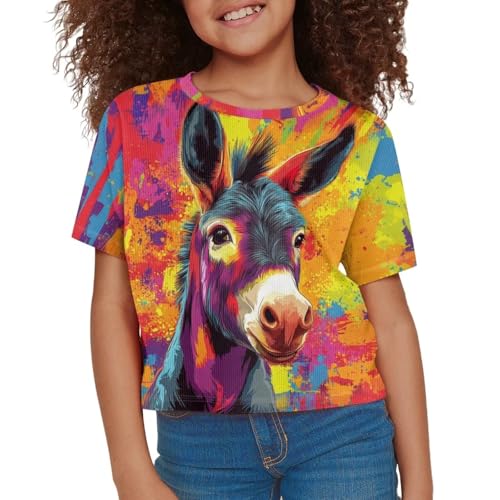 Cute Crop Tops for Girls 5-14T Kids Short Sleeve Shirt Activewear T-Shirt Athletic Workout Pullover Tee Top3