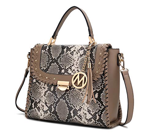 MKF Collection Bolsa tiracolo feminina, bolsa de couro vegano, alça superior, bolsa de ombro, bolsa de mão da Mia K, Lilli Taupe, Medium