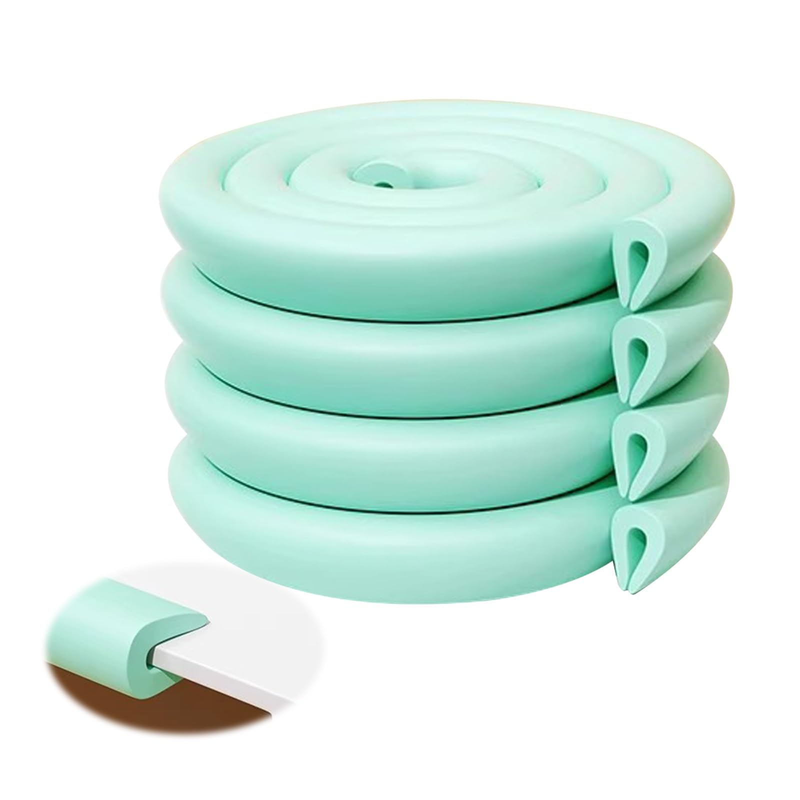 Protector De Bordes De Esquina: Juego De Protección Infantil, Protectores De Bordes Afilados Y Protectores De Seguridad For Muebles, Mesas, Chimeneas Y Encimeras, De Alta Densidad(Light green,12M)