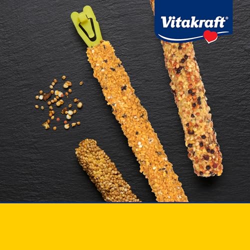 Image of Vitakraft Crunch Sticks Parakeet Treat Variety Pack - 3 Sticks Honey Egg And Apple Flavor - Triple-Baked Sticks With Natural Wood Chew Center Added Vitamins And Minerals - Cage Clip Holder