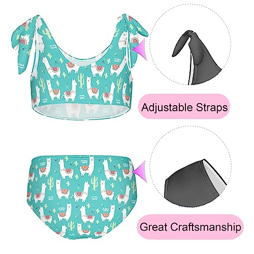 Image of CaTaKu Girls Two Piece Swimsuits Toddler Bathing Suits Bikini Set Summer Beach Swimwear for Girls Size 3-12T