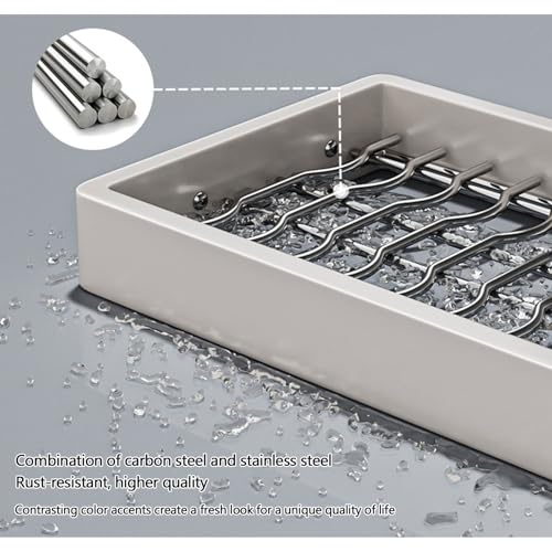Escurridor de Platos de Acero Inoxidable para Colocar sobre el Fregadero con Espacio de Almacenamiento para la Cocina - Escurridor de Platos eficiente (Doble Capa, 65 cm)