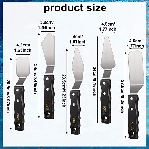 image for Honoson 5 Pieces Large Painting Knife Set Pallet Knife Set Scraper Sta