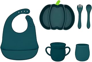 Juego de vajilla con forma de calabaza de Halloween para niños, plato de alimentación portátil con ventosa de silicona para niños