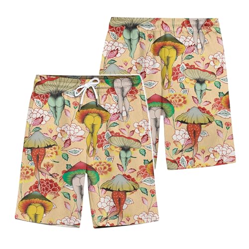 Funny Holiday Pattern Hawaiian Shorts for Men Colorful Swim Trunks Hawaiian Mens Shorts N12