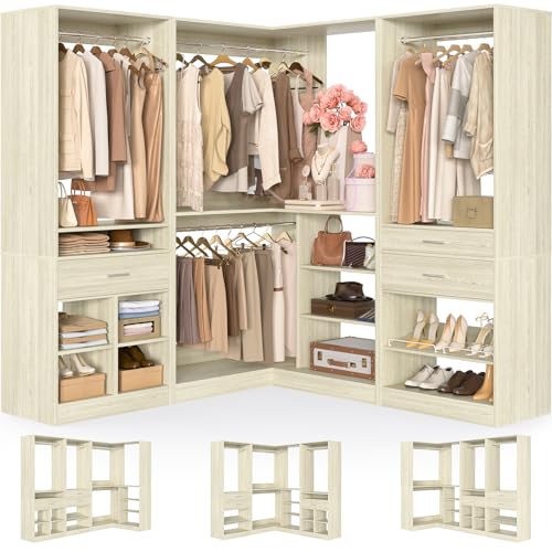 Unikito 86 Corner Closet System with Shelves