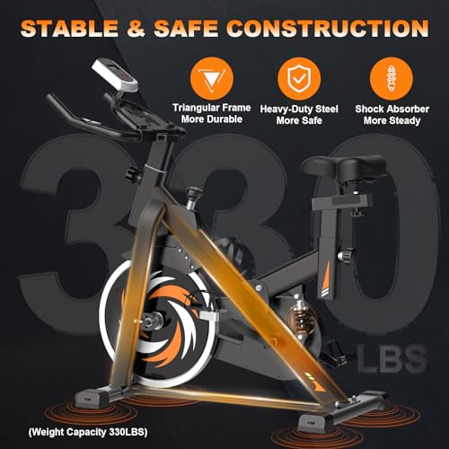 Ergometer Heimtrainer Fahrrad - Magnetischer Widerstand Fitnessbike, Stille Stationäre Spinning Bike Indoor, LCD-Monitor, Pulsmesser iPad-Halterung, Hometrainer 150 kg Belastbar – Bild 3
