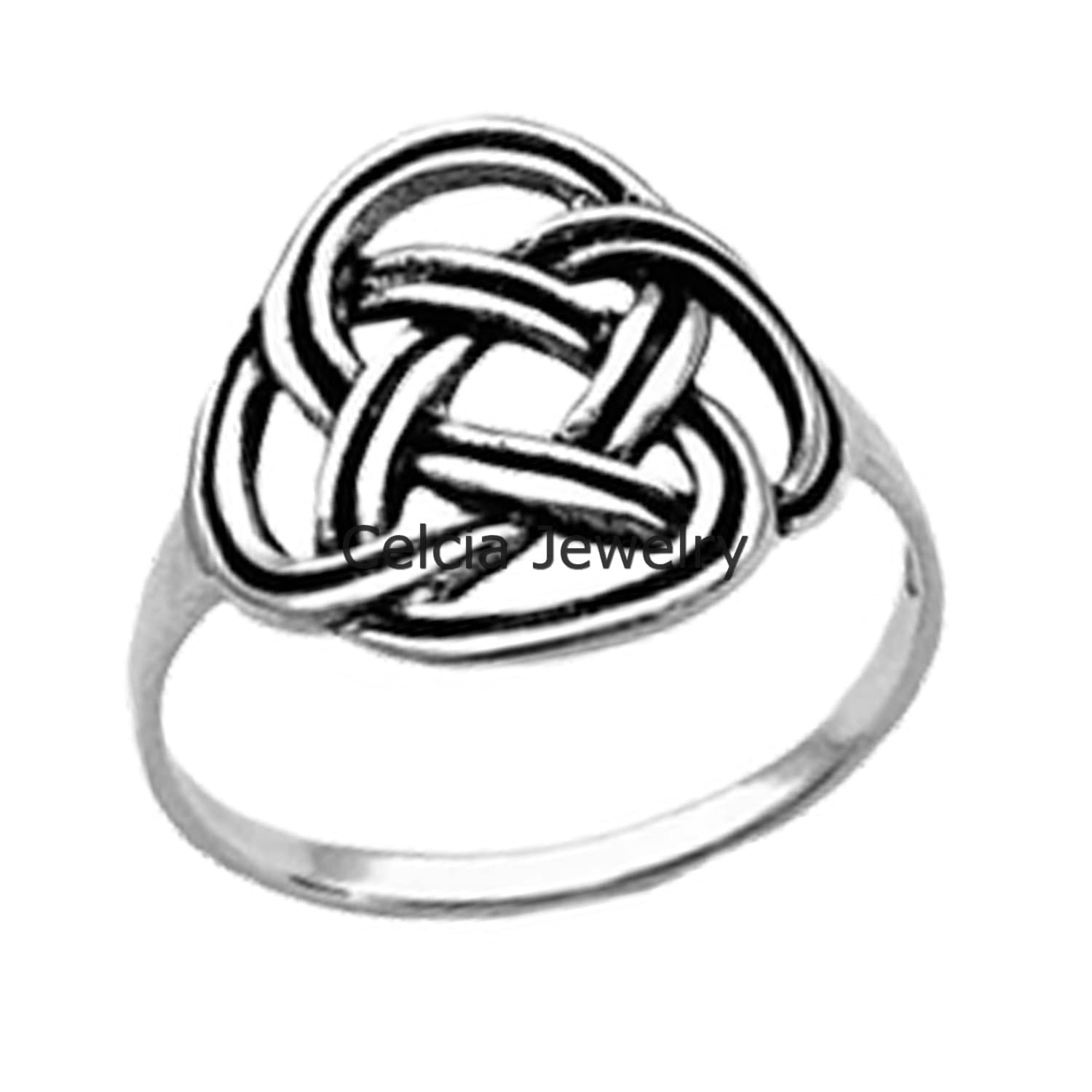 Anillo de nudo celta fino redondo de plata de ley 925 pura, anillo delicado, anillo clásico, anillo celta, anillo bohemio bohemio, anillo minimalista, anillo único del día de la madre