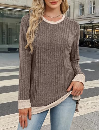 Image of Sampeel Long Sleeve Shirts for Women Tunic Sweaters Fall Fashion Outfits | Sweaters for Women, Early Fall Fashion Must Haves 2026, Long Tunic Tops, Vacation Outfits, Autumn, Plus Size Blouses
