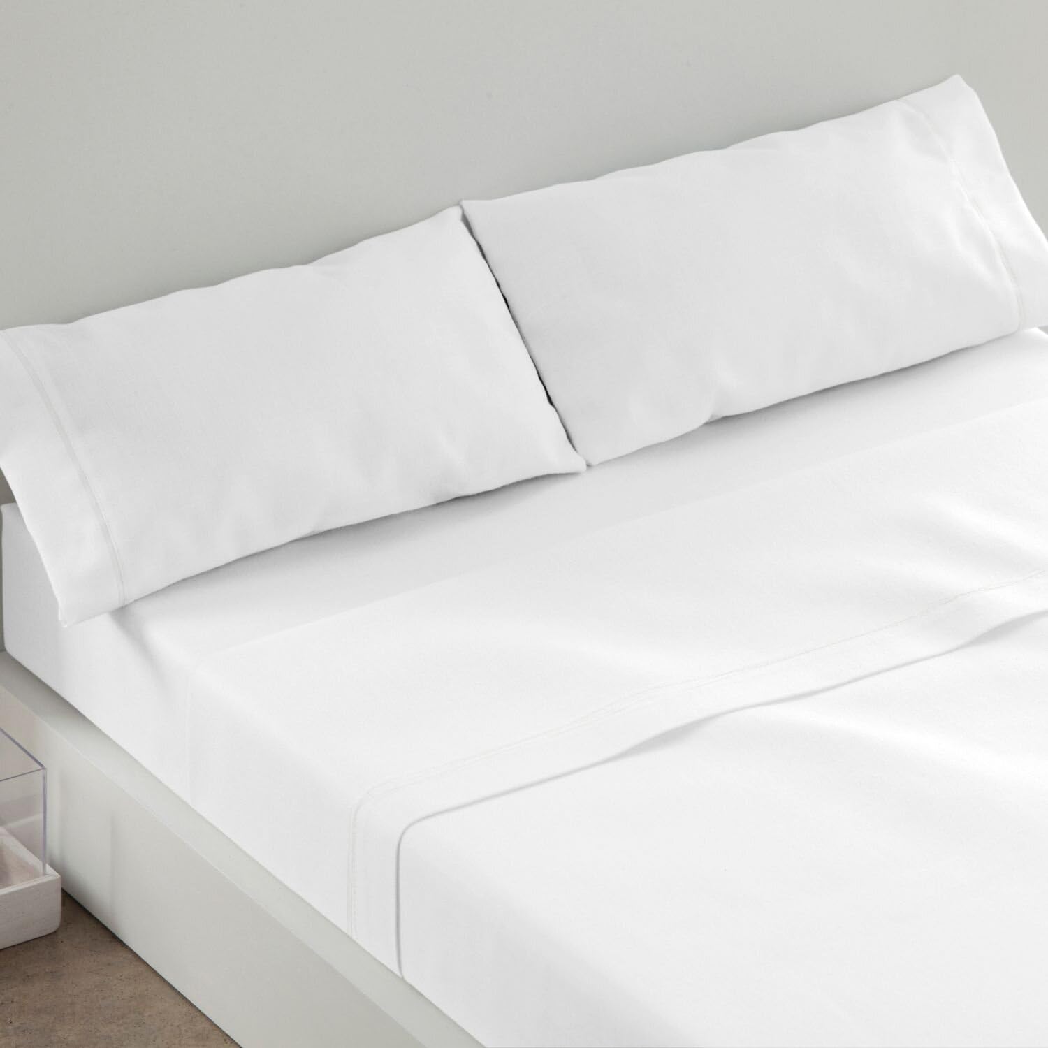 Parure de lit 3 pièces Burrito Blanco 135x190 cm en coton blanc