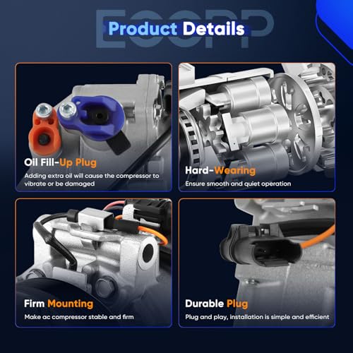 Image of ECCPP A /C Compressor with Clutch Fit for BMW X5 3.0L 2007-2010 | Fast Cooling AC Compressor