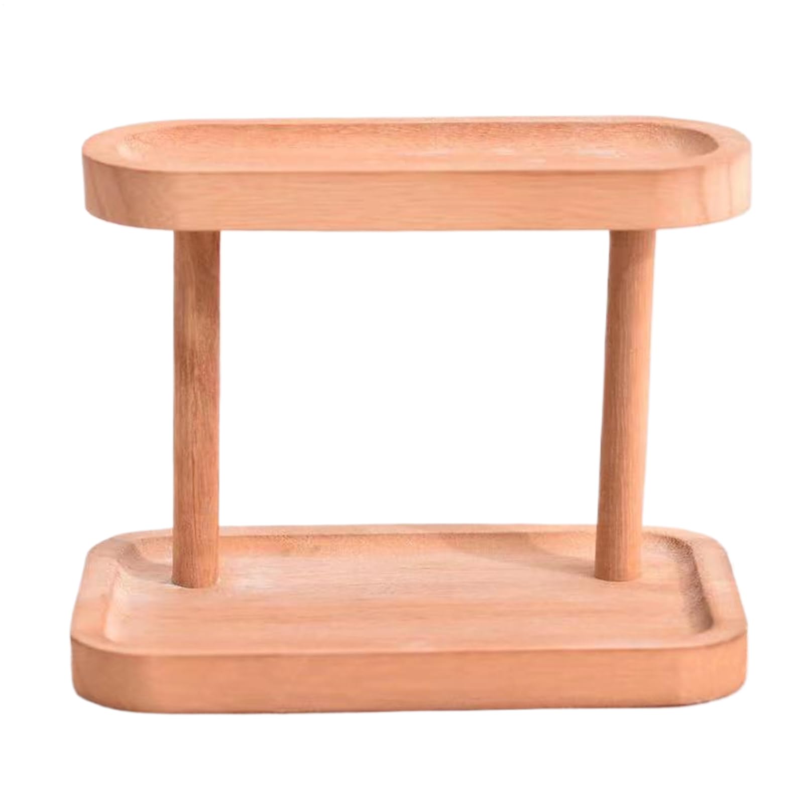 Support étagère en bois à double couche pour clés portefeuille et téléphone
