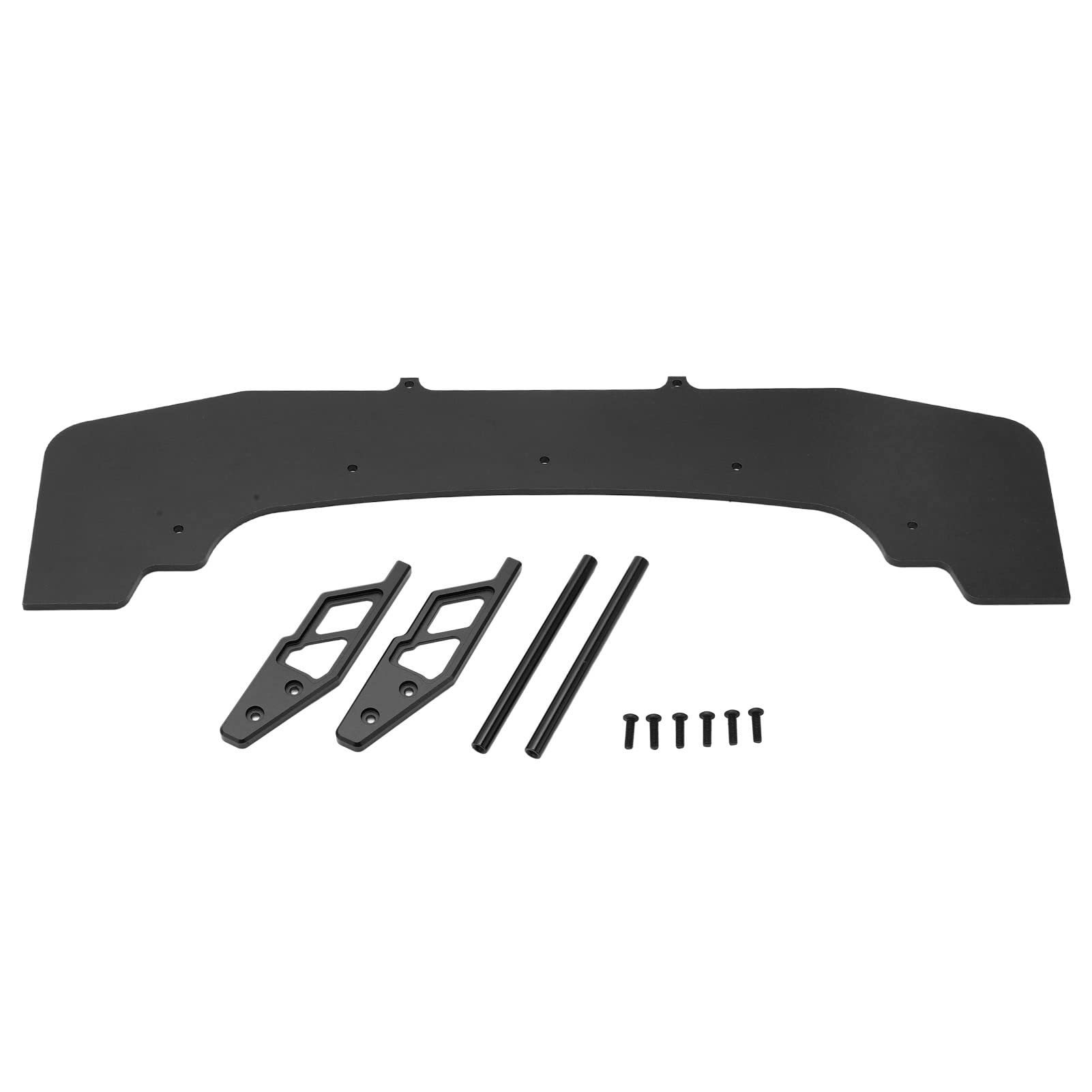 plplaaoo RC przedni zderzak ze stopu aluminium, wytrzymały, nierdzewny, odporny na uderzenia, przedni rozdzielacz do samochodów RC serii 1/7 1/8, długość 310 mm (czarny)