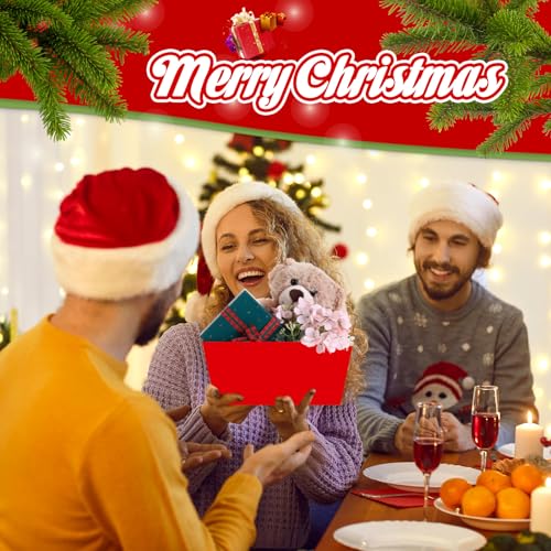 Cestas de Navidad de cartón que evitan roturas de regalos con bolsas protectoras y lazos DIY 7