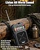Emgykit R11 Portable Shortwave Radio - 4000mAh/14800mWh NOAA/SW/AM/FM, Solar/Hand Crank/USB Charging, Bluetooth Receiver/USB/TF Playback,with Compass,Flashlight,SOS for Camping & Emergencies - Grey